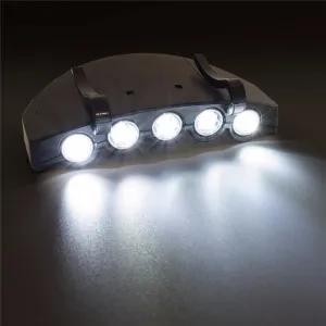 Outdoor LED Headlamps 5 LED Ultra Bright Cap Clip-On Lamp Flash / Steady ON Night Convenient Fishing Light Head Lantern