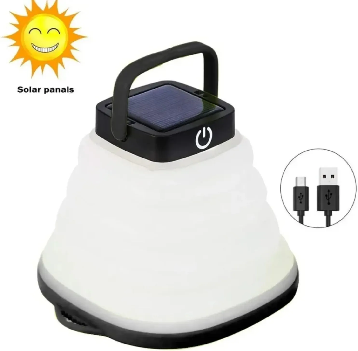 Outdoor LED Light Portable Lantern Camping Light Solar Tent Lighting USB Rechargeable Light IP68 Waterproof Lamp