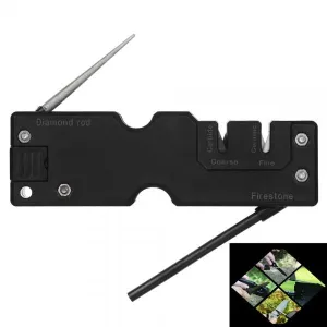 Outdoor Portable Multi-Function Knife Sharpener Black