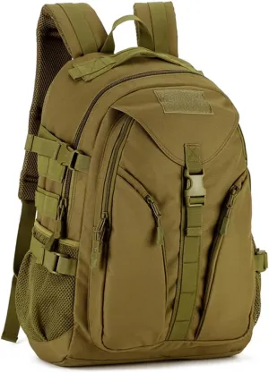 Outdoor Waterproof Tactical Daypack Backpack, 40L Durable Expandable Adult Travel Climbing Hiking Camping Lightweight Assault Shoulders Bag (Fit 15-inch Laptop Tablet) (Coyote Brown)