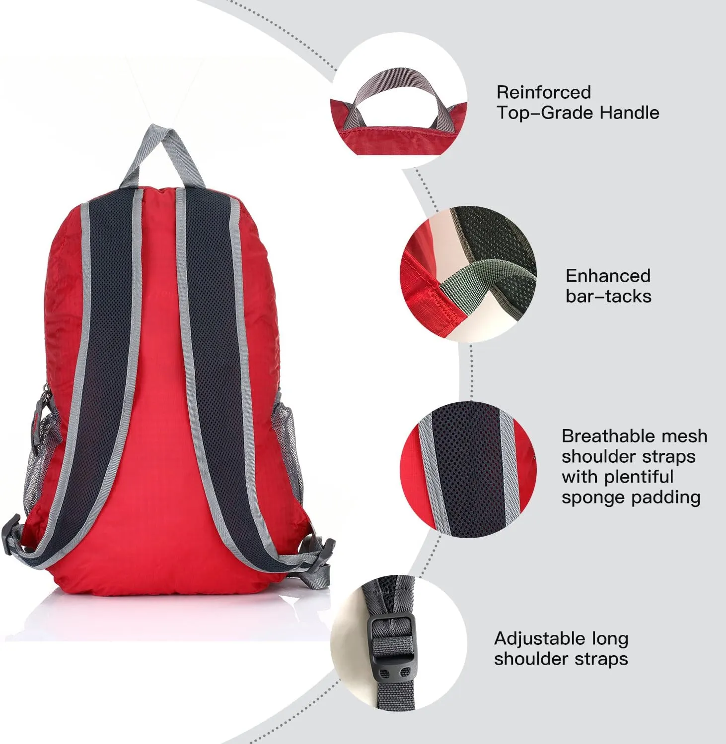 Outlander Packable Handy Lightweight Travel Hiking Backpack Daypack-Orange