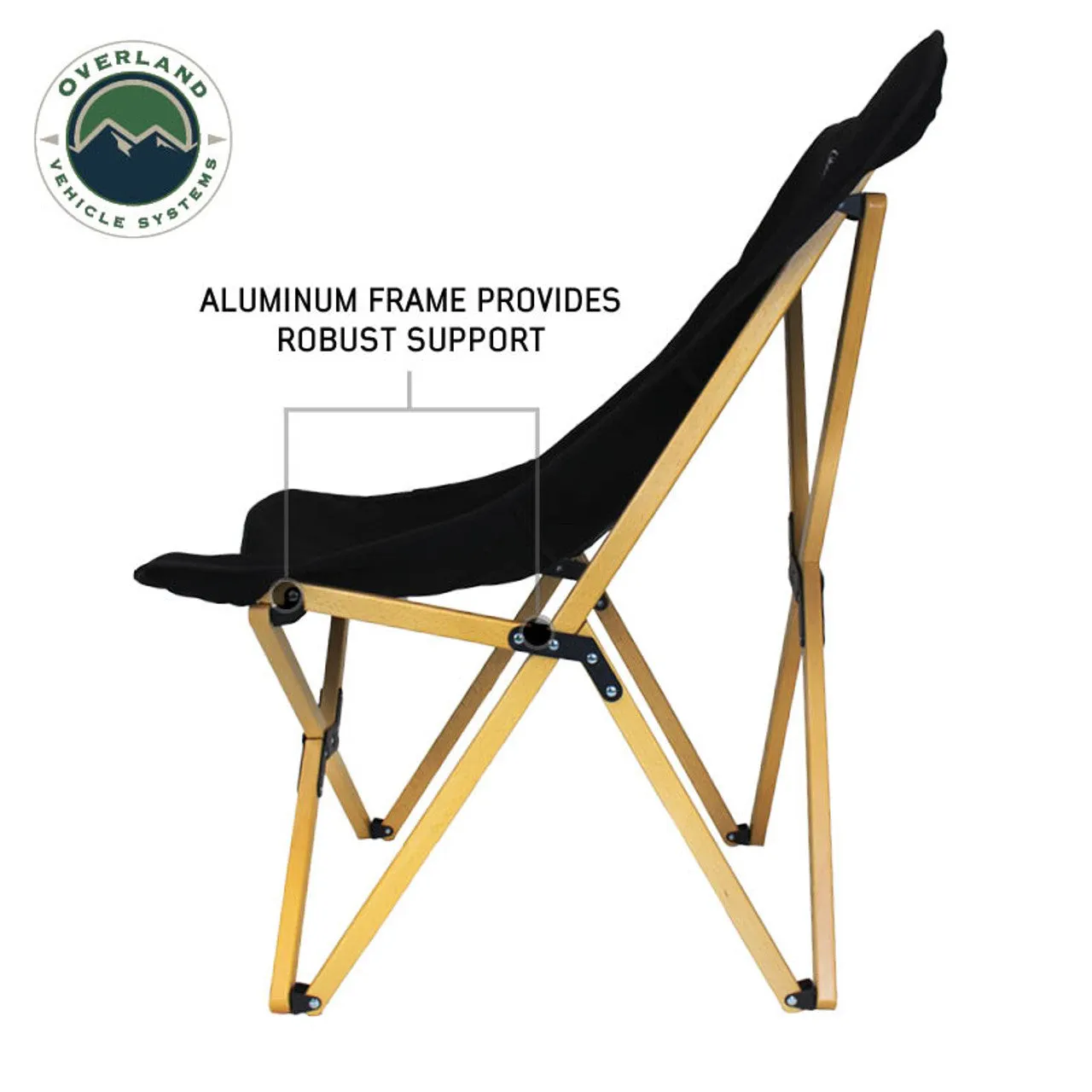 Overland Vehicle Systems Kick It Camp Chair - Wood Base & Storage Bag
