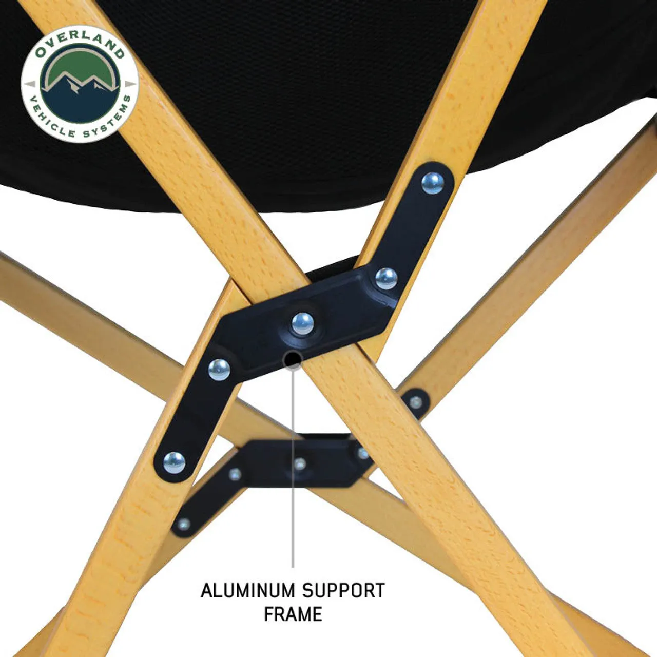 Overland Vehicle Systems Kick It Camp Chair - Wood Base & Storage Bag