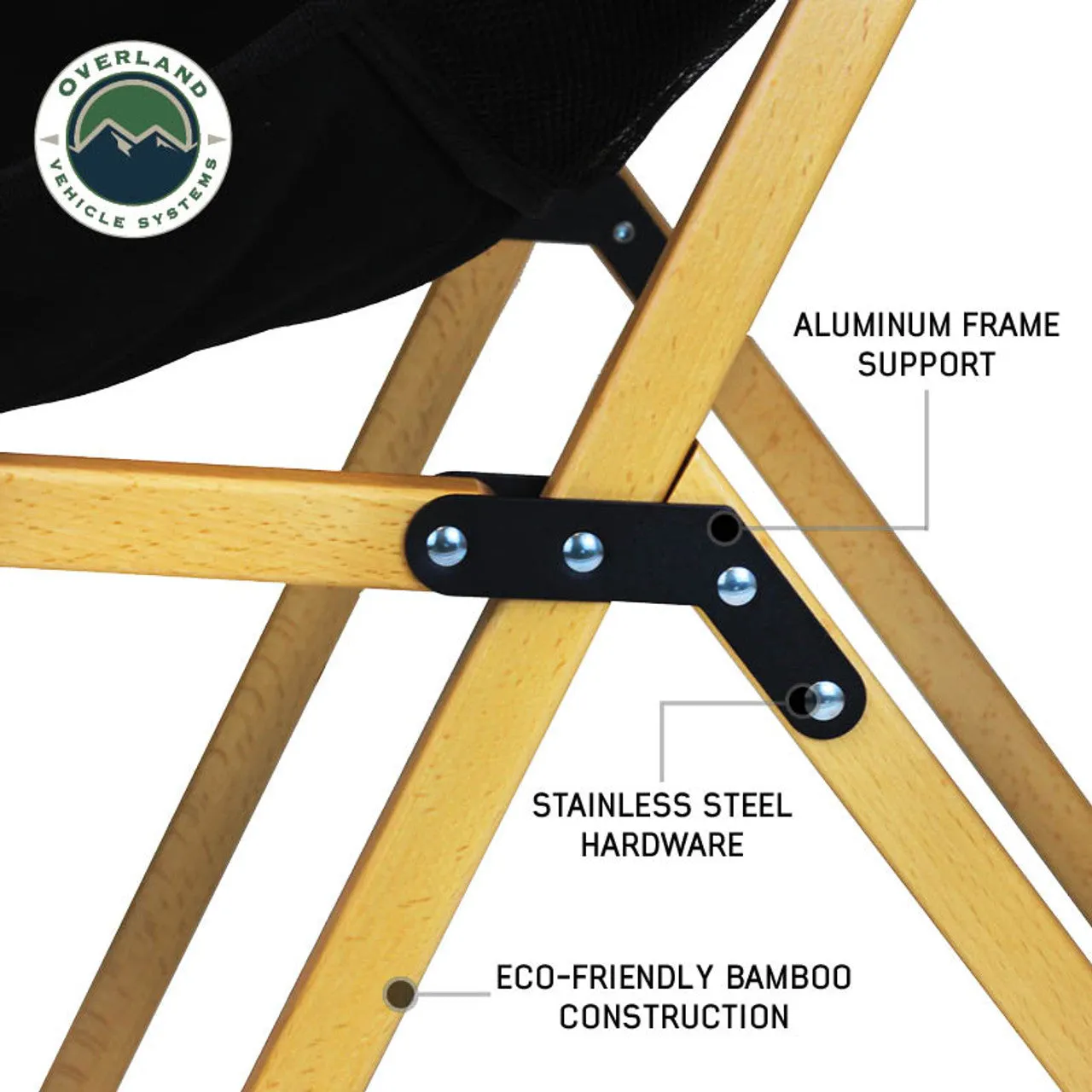 Overland Vehicle Systems Kick It Camp Chair - Wood Base & Storage Bag
