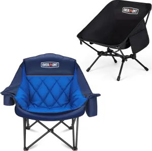 Overmont Oversized XL Camping Chair for Adults Ultralight Portable Camping Chair Combo