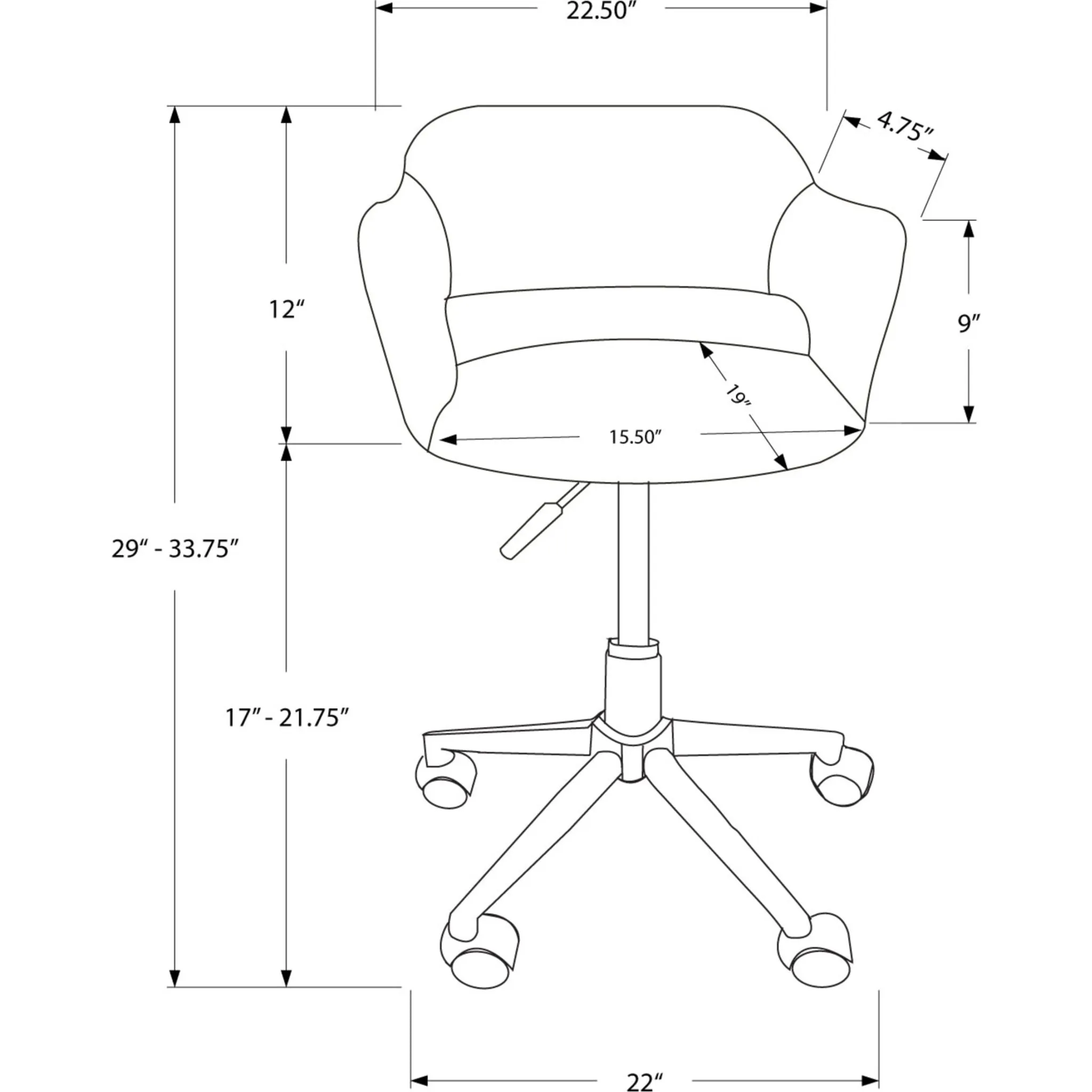 Padded Office Chair - White