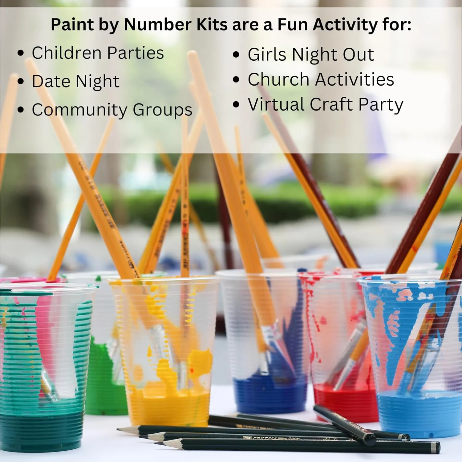 Paint by Numbers Craft Kit for Kids | 5" DIY Painting Kit Wooden Make-and-Take Craft | Parties, Home Activities, & Classrooms (Set of 4 Fish)