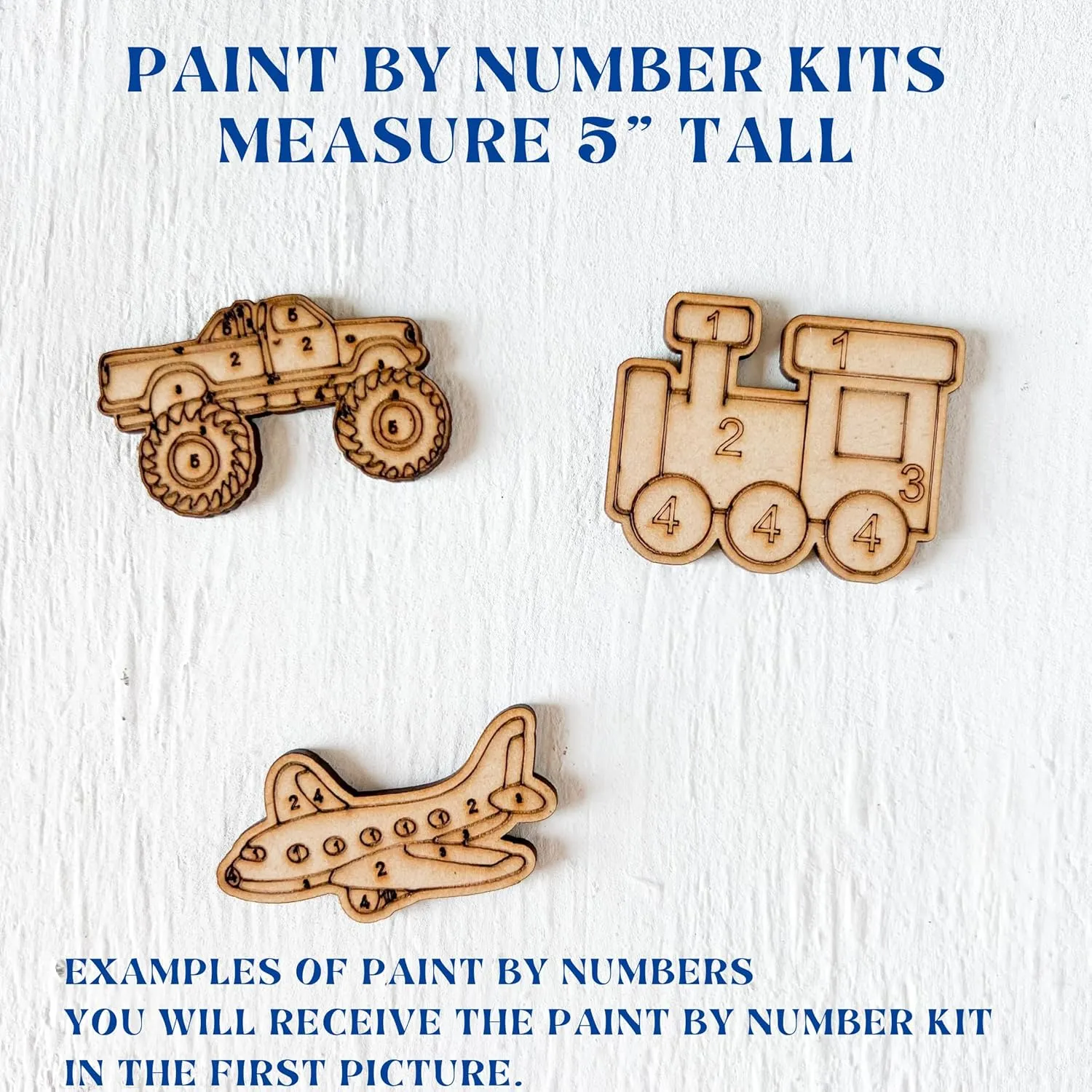Paint by Numbers Craft Kit for Kids | 5" DIY Painting Kit Wooden Make-and-Take Craft | Parties, Home Activities, & Classrooms (Set of 4 Fish)
