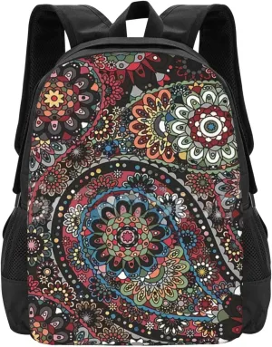 Paisley Boho Style Lightweight Packable Backpack Travel Casual Large Capacity Daypack Foldable Backpack For Men Women