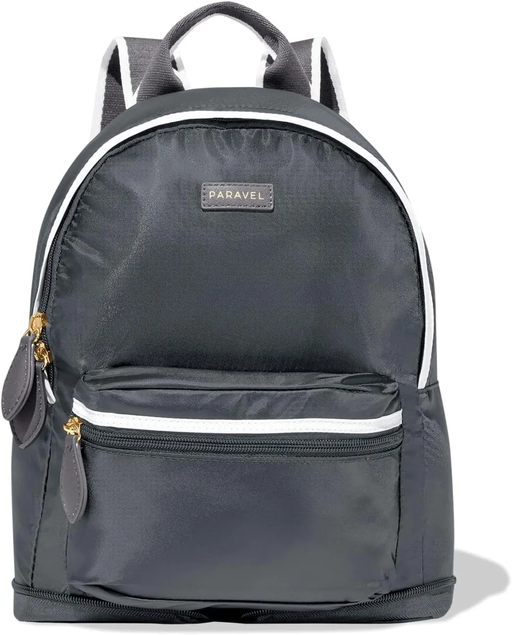 Paravel Fold-Up Mini Travel Backpack | Everyday Lightweight & Packable Nylon Daypack | Flatiron Grey