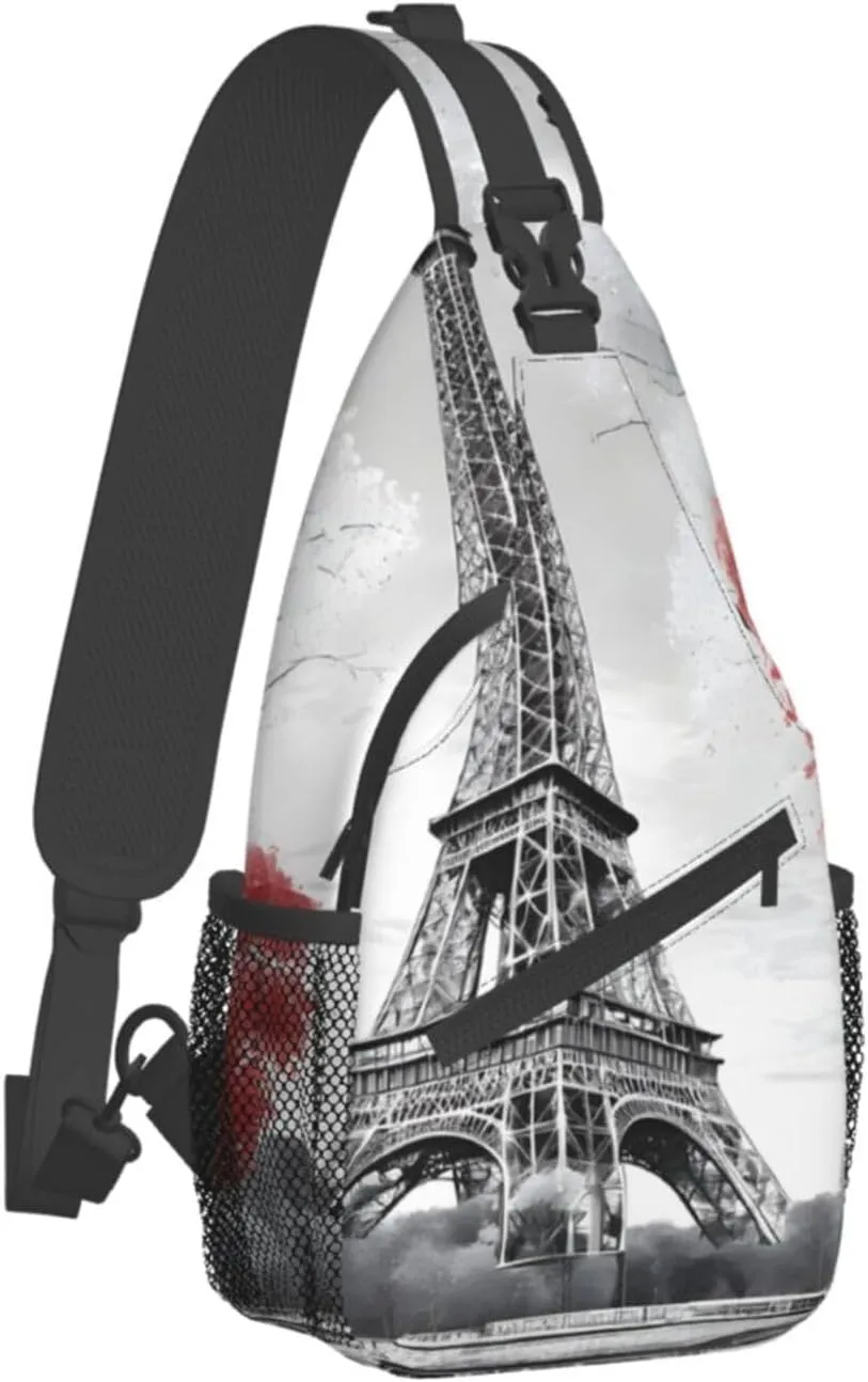 (Paris) Crossbody Bag Men Lightweight Chest Backpack For Hiking Cycling Traveling Running