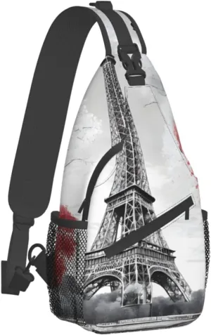 (Paris) Crossbody Bag Men Lightweight Chest Backpack For Hiking Cycling Traveling Running