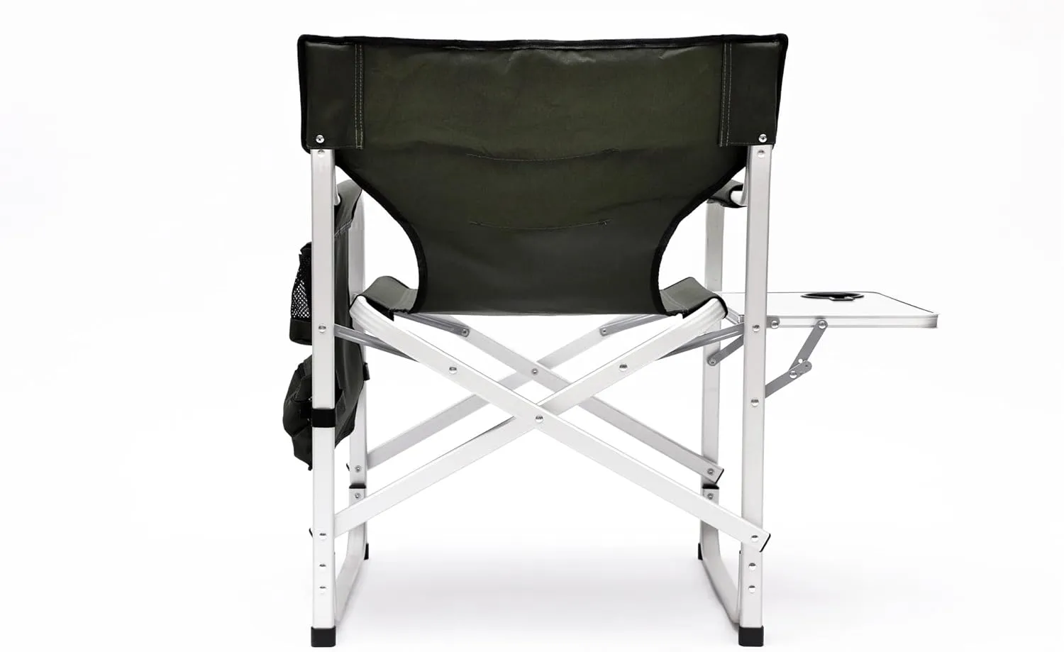Patio Furniture Conversation Sets,Padded Folding Outdoor Chair with Side Table and Storage Pockets,Lightweight Oversized Chair for indoor, Outdoor Camping, Picnics,Fishing(1PC Black/Green Chair)
