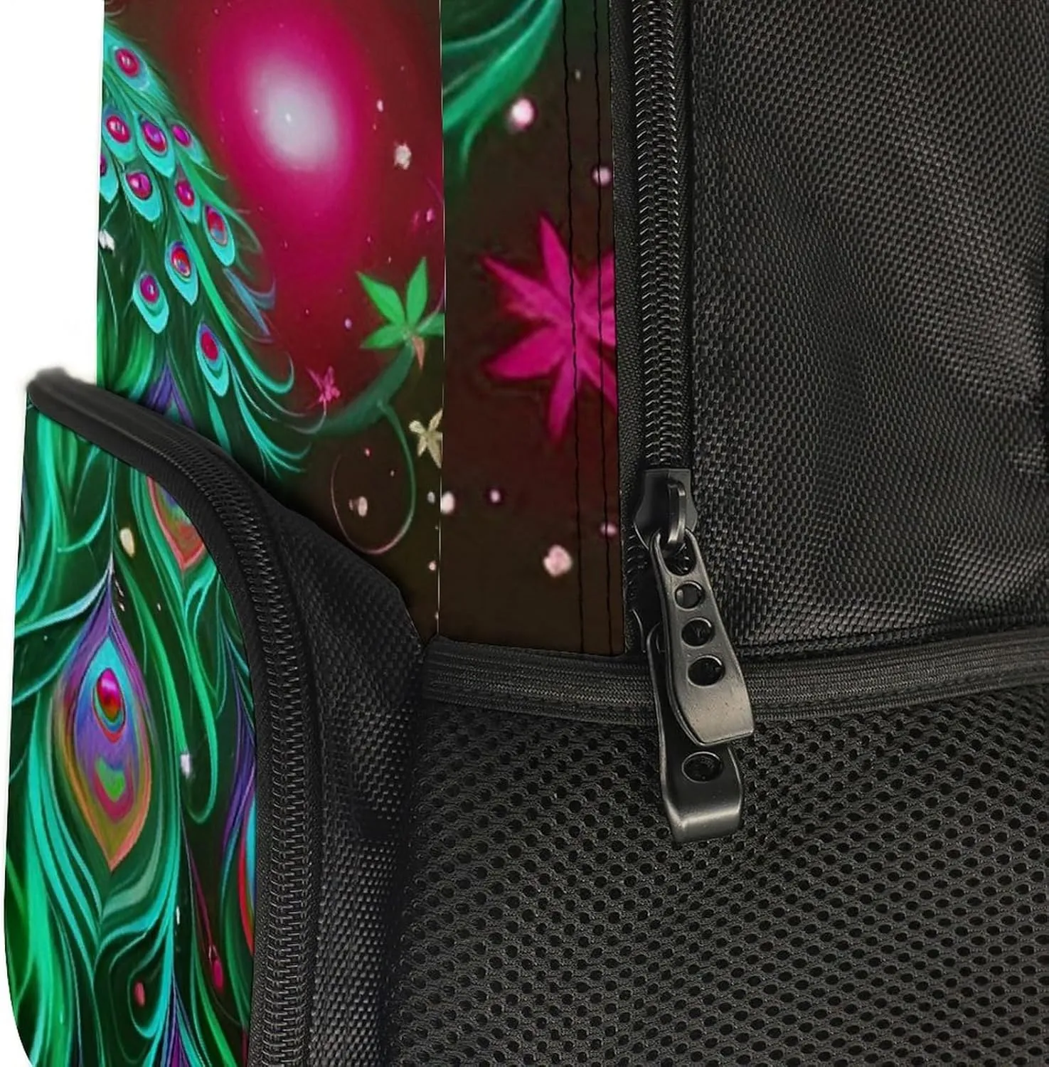 Peacock Animal Oil Painting Daypack Backpack Polyester Multipurpose Anti-Theft Shoulder Bag Big Capacity Gym Outdoor Hiking Backpack With Smooth Zippers