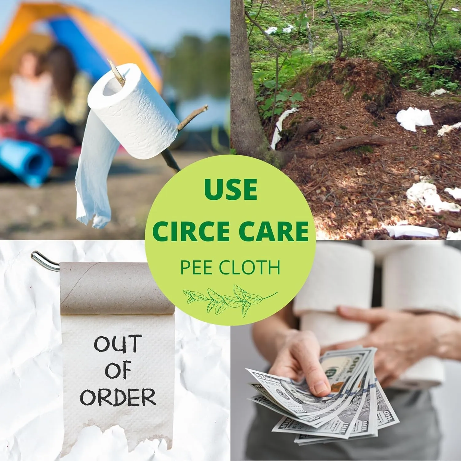 Pee Cloth: Silver Infused Pee rag for Women who Pee Outdoors, Reusable Absorbent Wipes, Eco-Friendly alt. to Toilet Paper, Hygienic Female Urination Solution for Camping, Hiking, Travel.