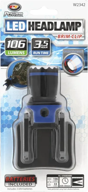 Performance Tool W2342 106 Lumen LED Brim Clip Light (Sold as 1 Headlamp)