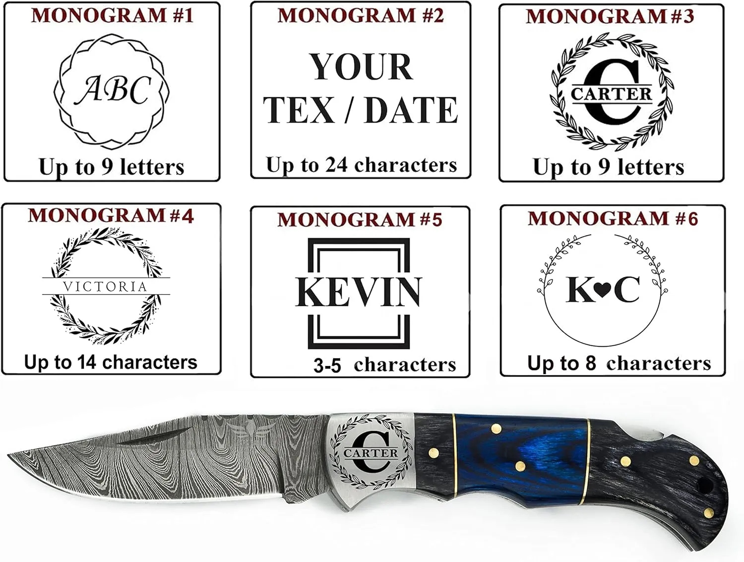 Personalised Damascus Pocket Knife for Men - Multi Layer Solid Steel Handmade Folding Hunting Knives with Sharpner and Leather Pouch - Best Knife for Camping Hunting Hiking - Father’s Day Gifts for Men Husband Dad