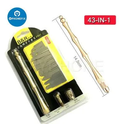 Phone PCB BGA Chip Burin Graver Scraper Cutter Blade Set 43pcs/set