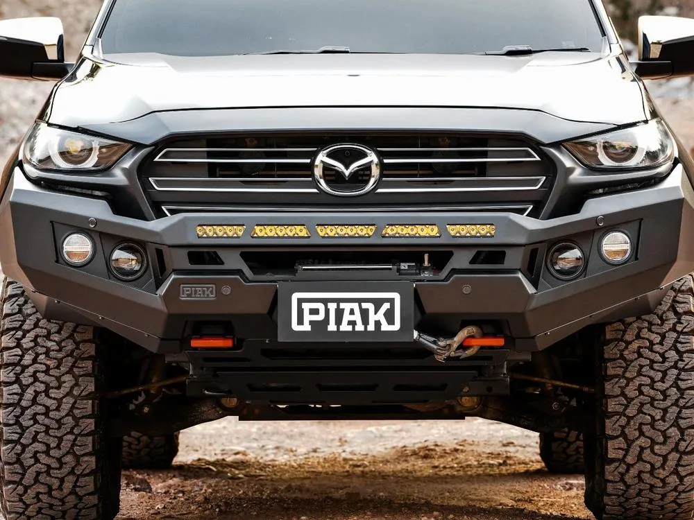 PIAK Genesis Non Loop Bull Bar Orange Recovery Points Orange Bash Plate for Mazda BT-50 7 2020 Onwards