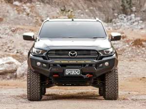 PIAK Genesis Non Loop Bull Bar Orange Recovery Points Orange Bash Plate for Mazda BT-50 7 2020 Onwards