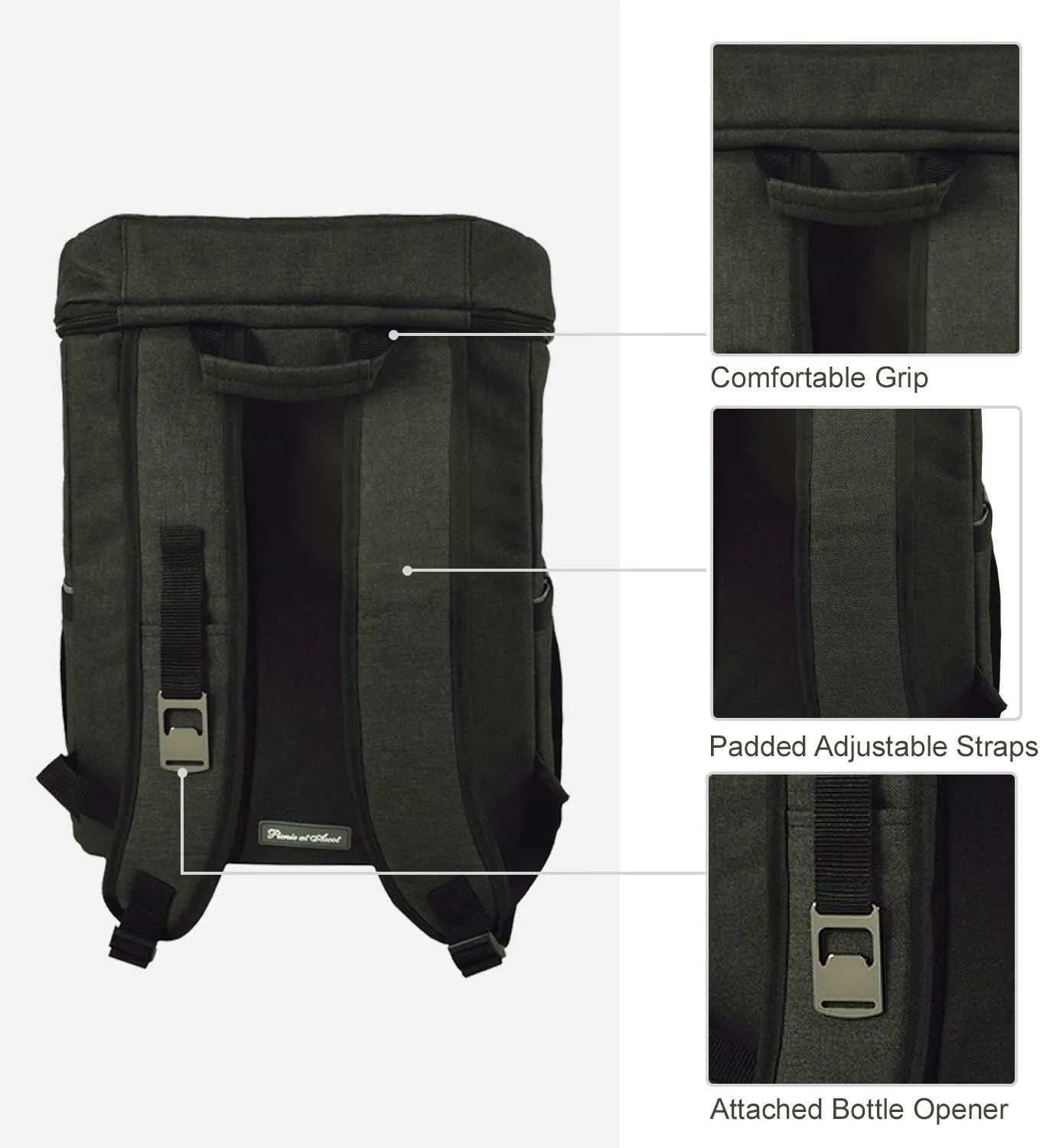 Picnic at Ascot Personalized Monogrammed Large 30 Can Capacity Cooler Backpack- Lightweight Insulated & Leak-Proof - Designed & Quality Approved in USA