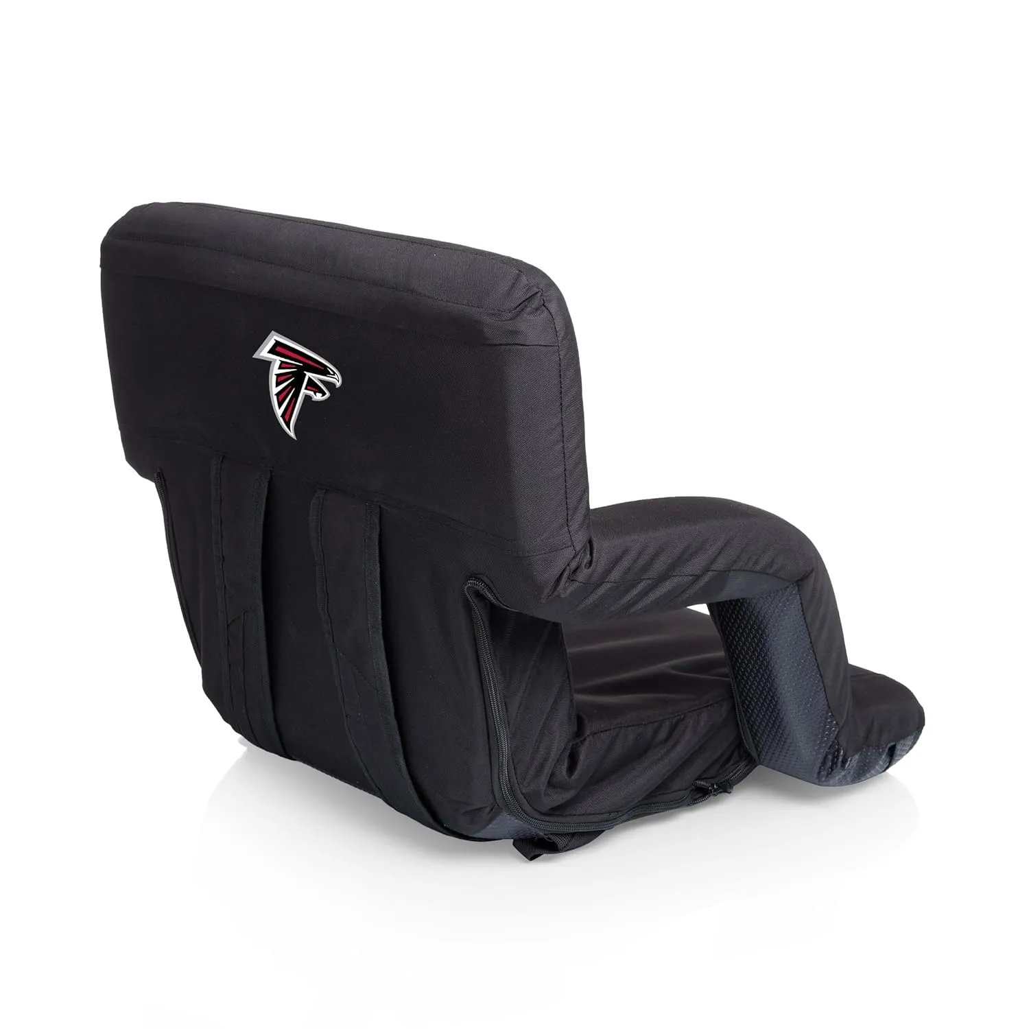 PICNIC TIME Black Atlanta Falcons Ventura Seat Portable Recliner Chair