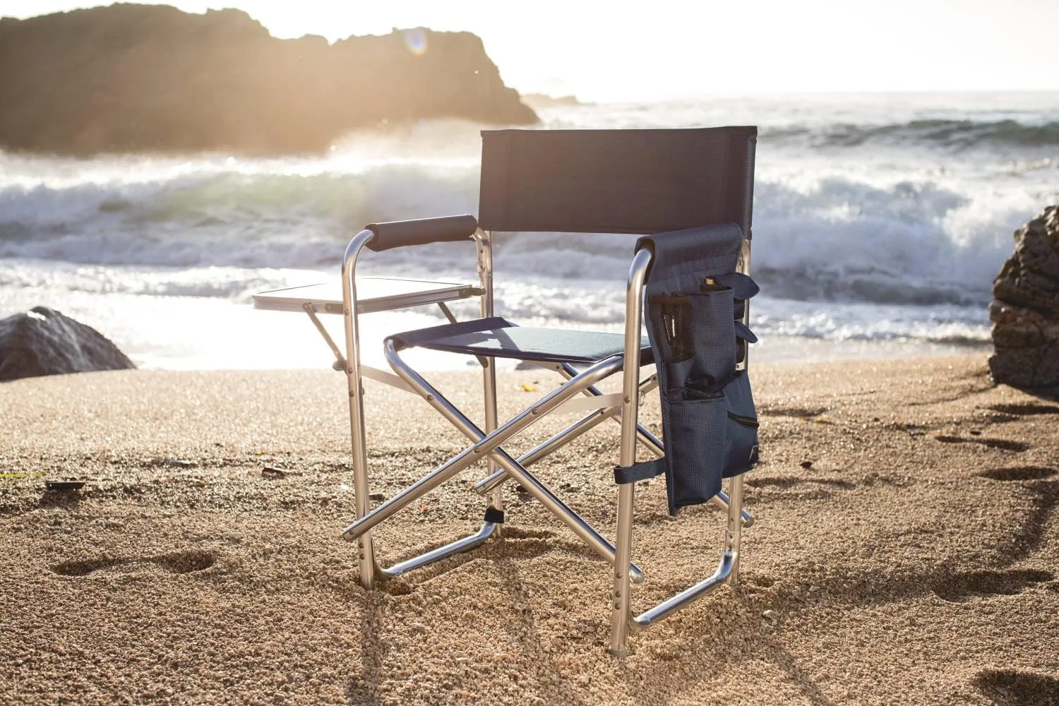 PICNIC TIME NCAA Cal Bears Sports Chair with Side Table - Beach Chair - Camp Chair for Adults
