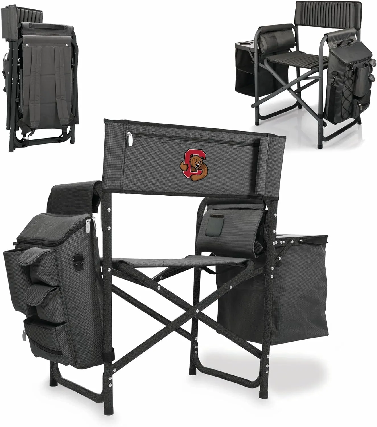 PICNIC TIME NCAA Cornell Big Red Fusion Camping Chair with Side Table and Soft Cooler - Beach Chair for Adults - Lawn Chair