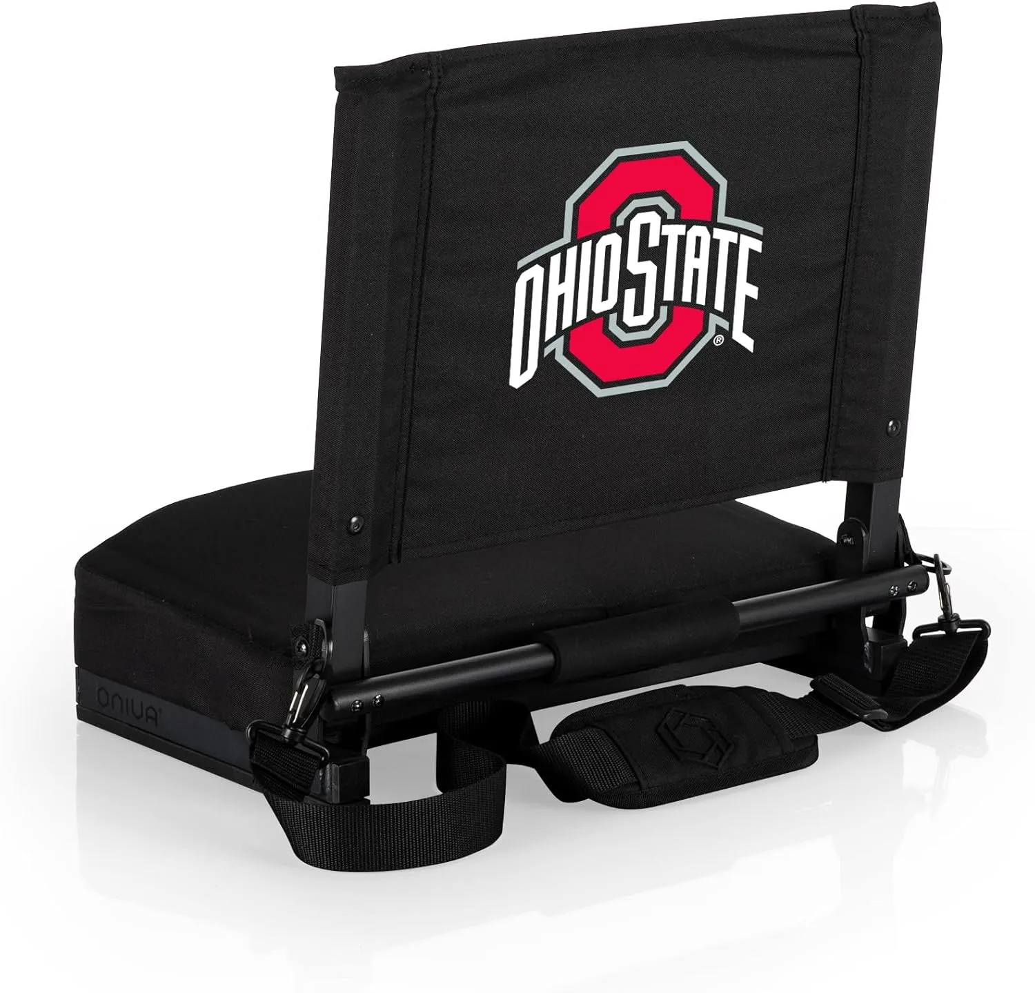 PICNIC TIME NCAA Georgia Bulldogs Gridiron Stadium Seat, Lightweight, Portable Folding Chair for Bleachers and Benches, (Black)