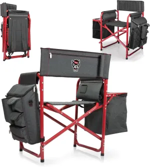 PICNIC TIME NCAA NC State Wolfpack Fusion Camping Chair with Side Table and Soft Cooler - Beach Chair for Adults - Lawn Chair