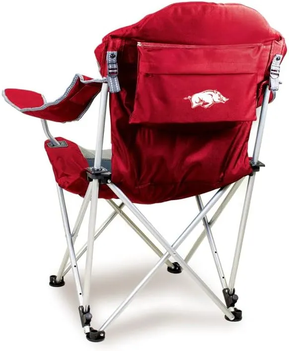 PICNIC TIME NCAA Razorbacks Reclining Camp Chair - Beach Chair for Adults - Sports Chair with Carry Bag