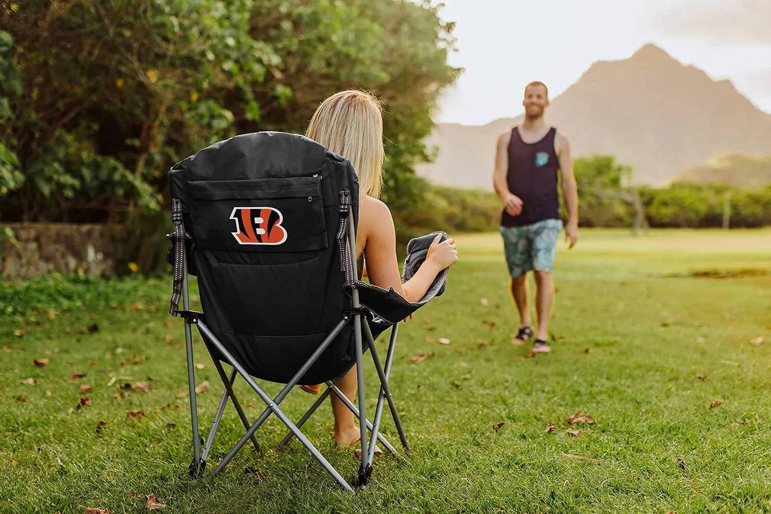 PICNIC TIME NFL Reclining Camp, Beach Adults, Sports Chair with Carry Bag