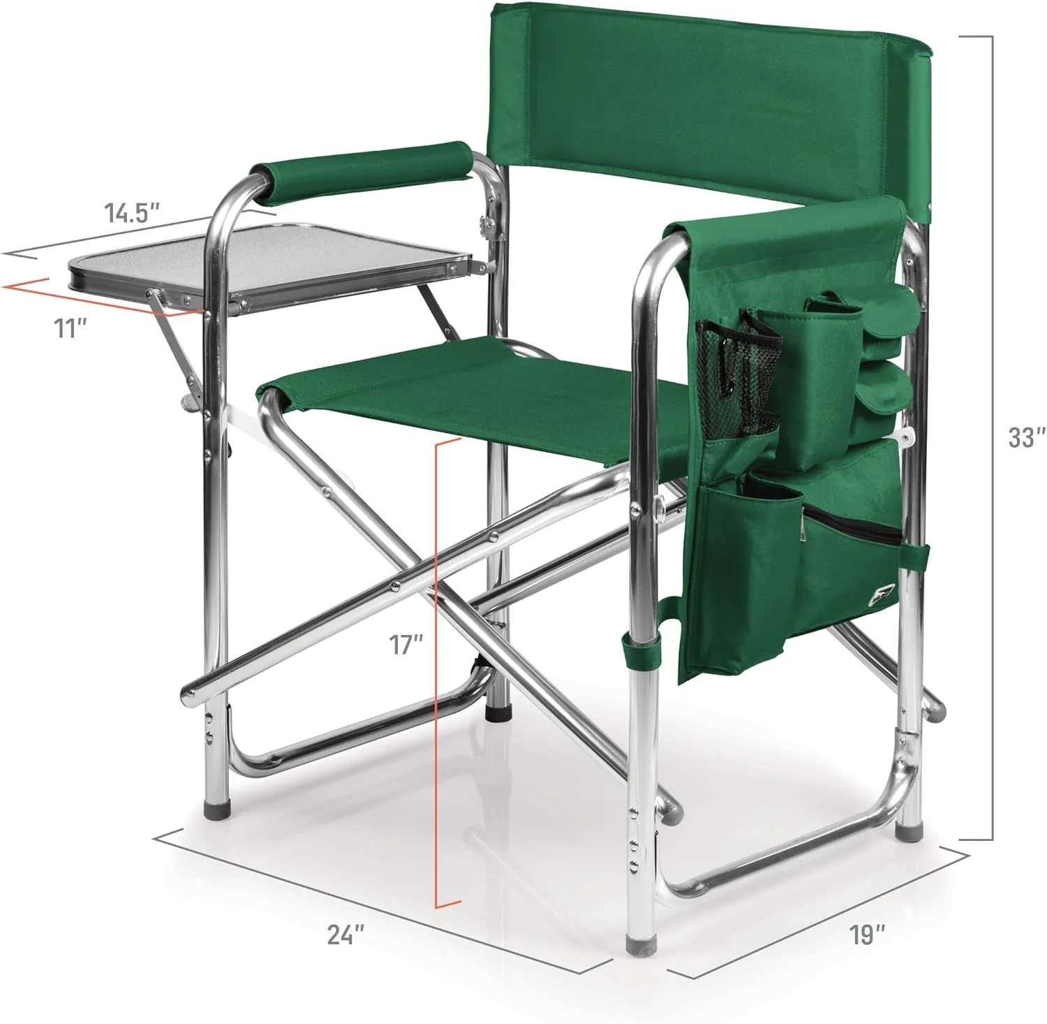 PICNIC TIME NFL Unisex-Adult NFL Sports Chair with Side Table, Beach Chair, Camp Chair for Adults