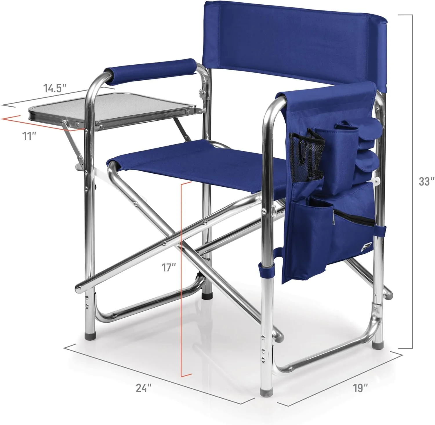 PICNIC TIME NFL Unisex-Adult NFL Sports Chair with Side Table, Beach Chair, Camp Chair for Adults