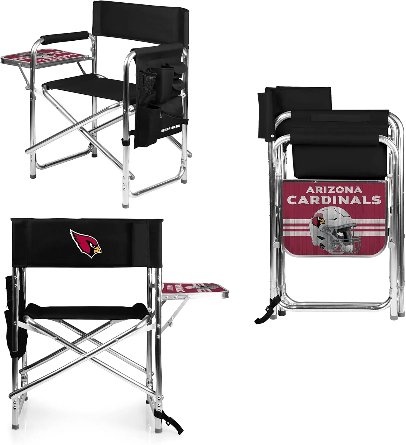PICNIC TIME NFL Unisex-Adult NFL Sports Chair with Side Table, Beach Chair, Camp Chair for Adults