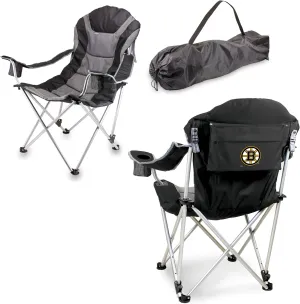 PICNIC TIME NHL Carolina Hurricanes Reclining Camp Chair, Beach Chair for Adults, Sports Chair with Carry Bag, (Black with Gray Accents)