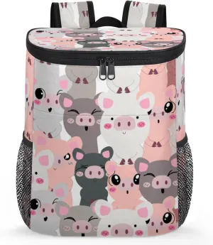 Pig Cute Funny Cooler Backpack Insulated Waterproof Back Pack Cooler Lightweight Portable Leak Proof Backpack Cooler for Women Men Picnic Work Lunch Camping Beach Travel