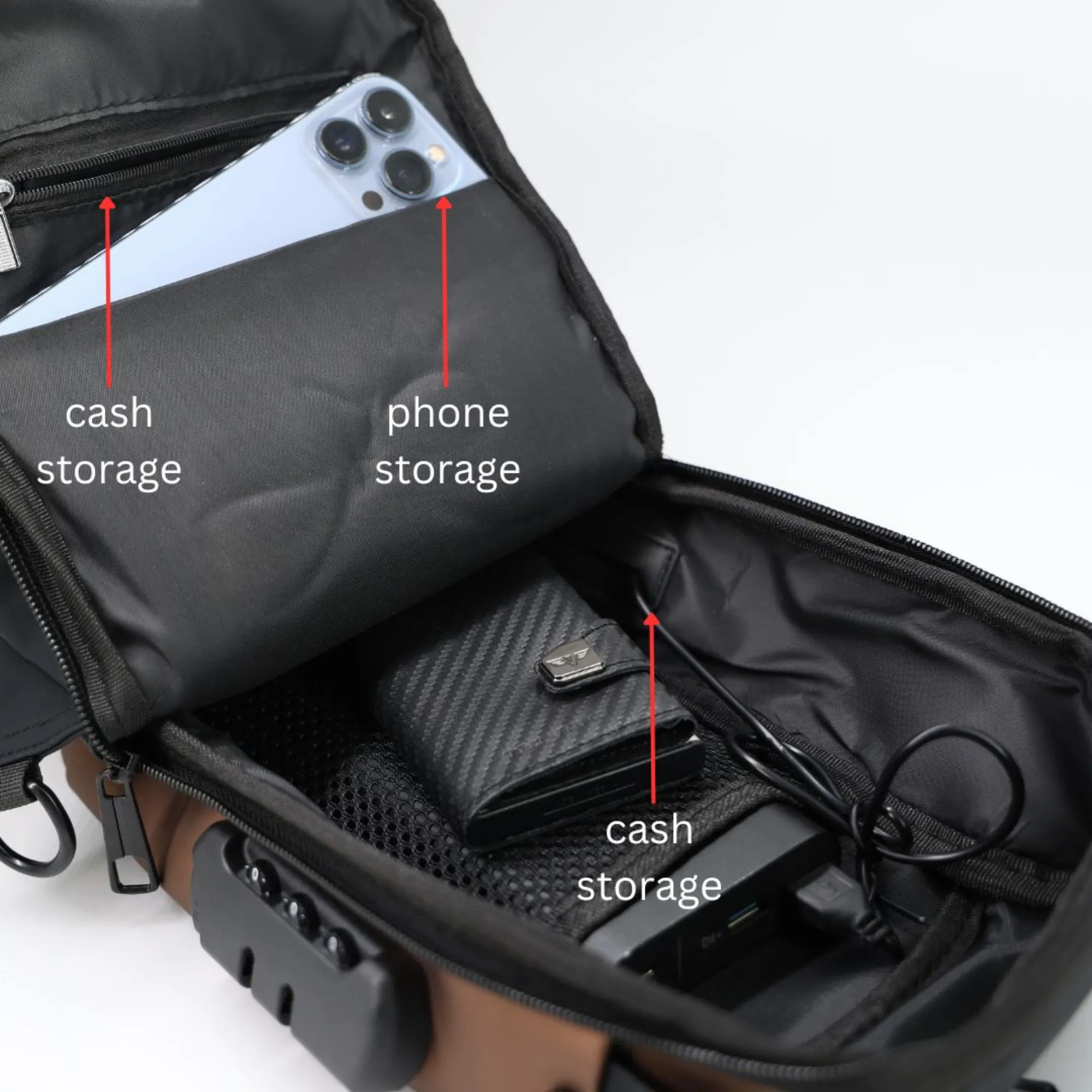 PIGEON Anti theft Crossbody Sling bag, Shoulder Backpack, Lightweight with USB charging port