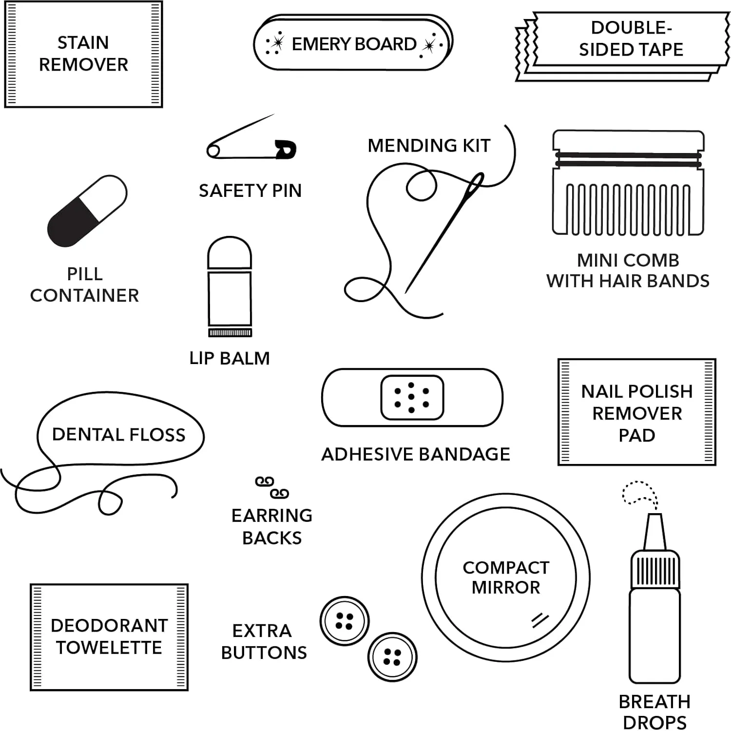 Pinch Provisions Velvet Minimergency Kit, for Her, Includes 17 Must-Have Emergency Essential Items, Compact, Multi-Functional Pouch, Gift for Parties and Birthdays