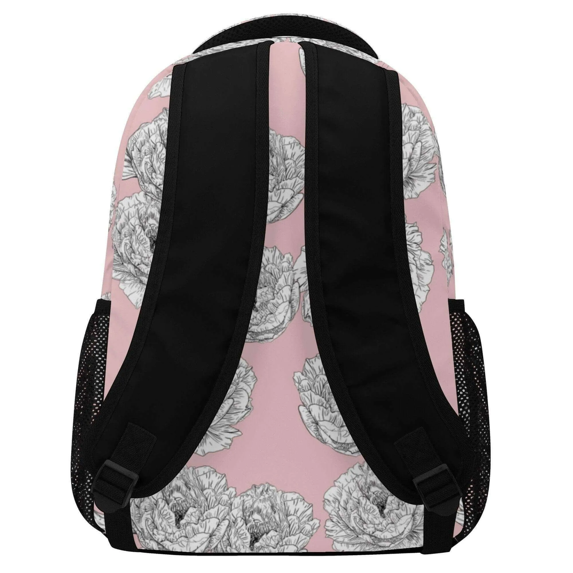 Pink Peony Flower Backpack