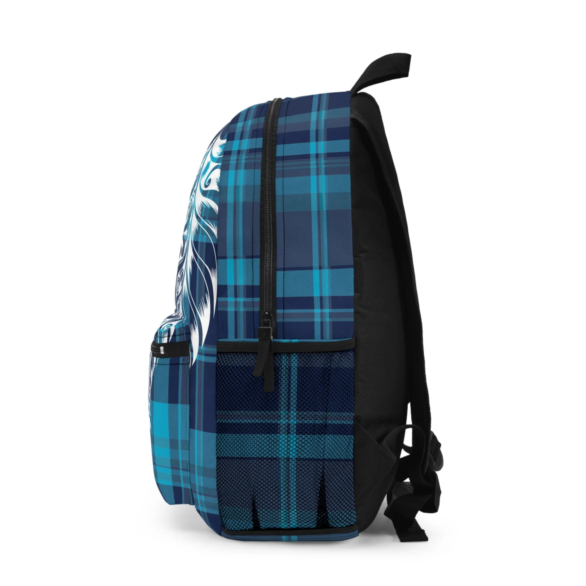 Plaid Tribal Feather Lightweight Backpack