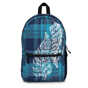 Plaid Tribal Feather Lightweight Backpack