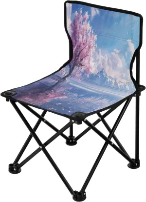 Plum Tree Portable Outdoor Folding Chair Anti-Slip Padded Oxford Cloth Stool Camping Chair Small for Beach Hiking Fishing Gardening Quad Camp Chair