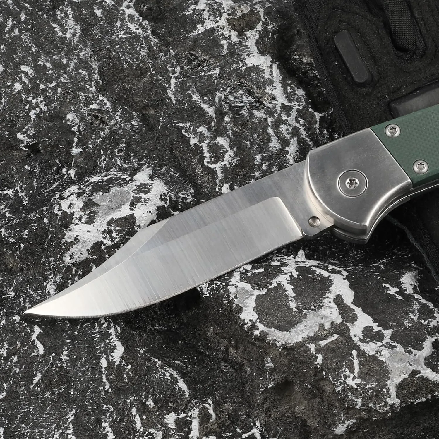 Pocket Knife for Man 7.2'' D2 Blade G10 Handle Folding Knife for Outdoor Fishing Camping (Black)