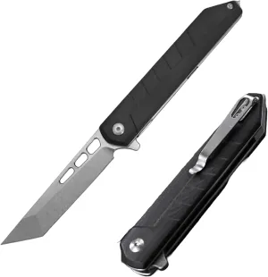 Pocket Knife for Men,Tanto Folding Knives with Clip,EDC Pocket Knife with G10 Handle and 3.58 Inch D2 Steel Tanto Blade, Personalized Folding Knives For Men,Suitable For Outdoor, Camping,Hiking