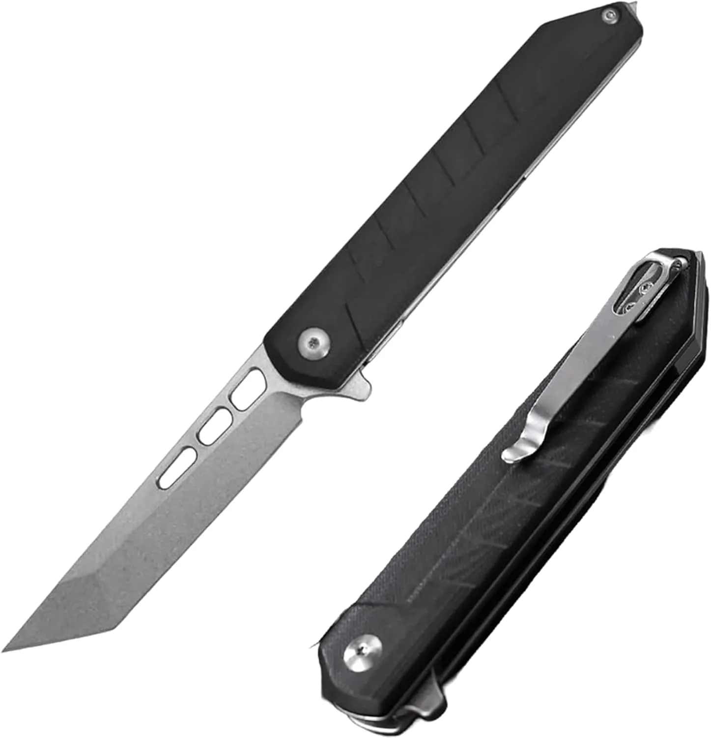Pocket Knife for Men,Tanto Folding Knives with Clip,EDC Pocket Knife with G10 Handle and 3.58 Inch D2 Steel Tanto Blade, Personalized Folding Knives For Men,Suitable For Outdoor, Camping,Hiking