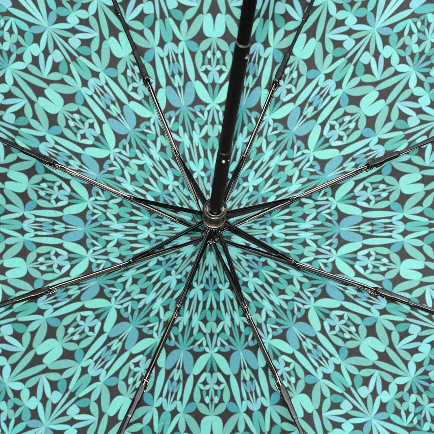 Poeticcity Rain Travel Umbrella, Hand Open Close Windproof Waterproof Folding Umbrella, Compact Canopy Strong Ray Parasol Umbrella