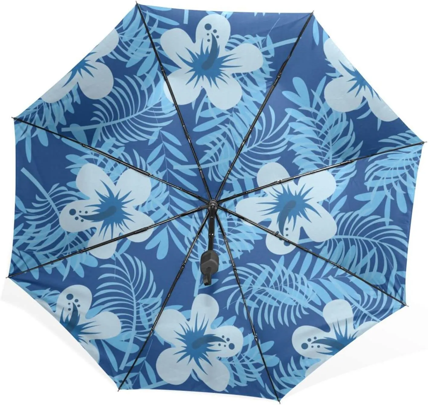 Poeticcity Rain Travel Umbrella, Hand Open Close Windproof Waterproof Folding Umbrella, Compact Canopy Strong Ray Parasol Umbrella