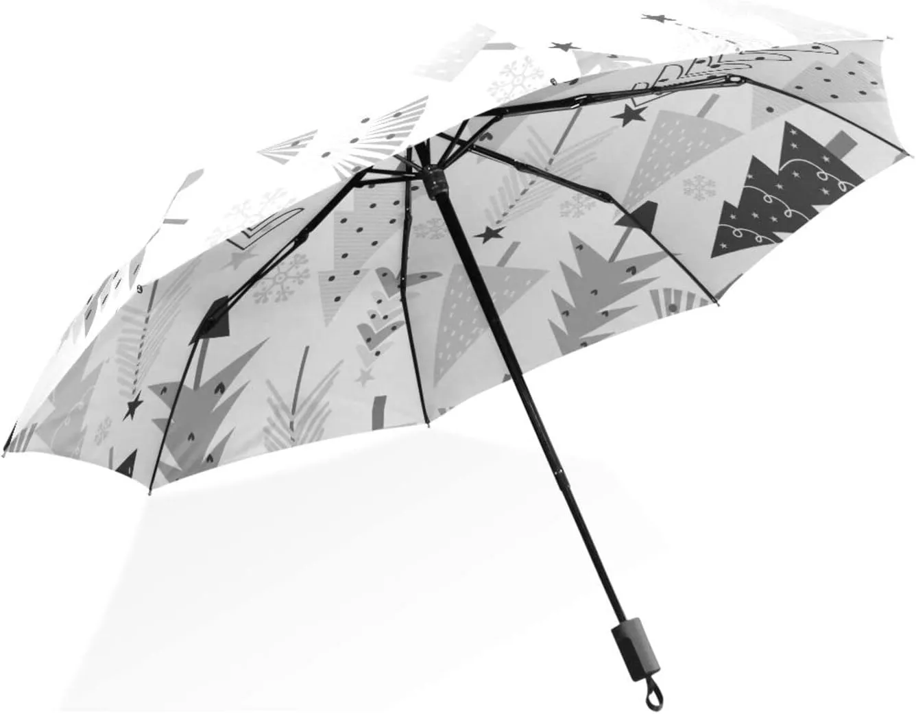 Poeticcity Rain Travel Umbrella, Hand Open Close Windproof Waterproof Folding Umbrella, Compact Canopy Strong Ray Parasol Umbrella
