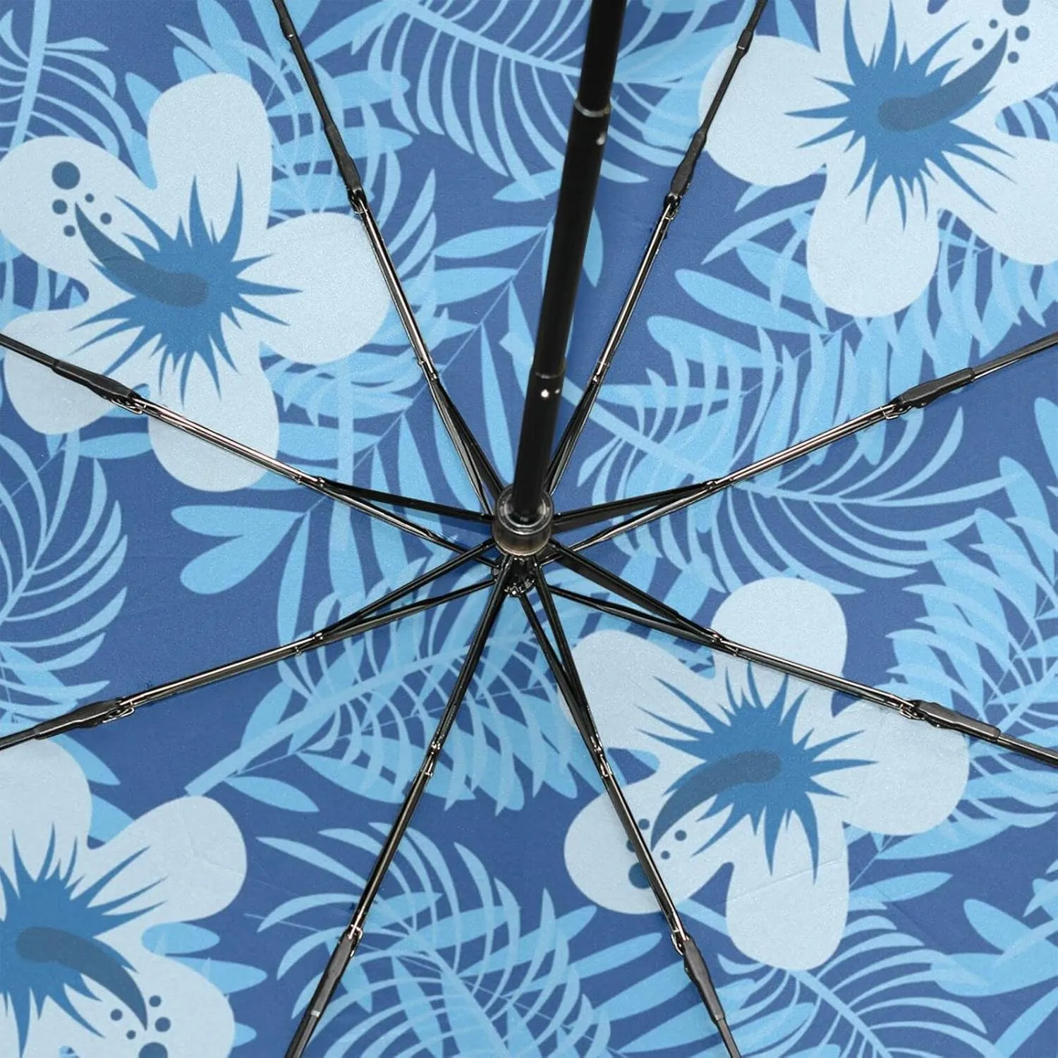 Poeticcity Rain Travel Umbrella, Hand Open Close Windproof Waterproof Folding Umbrella, Compact Canopy Strong Ray Parasol Umbrella